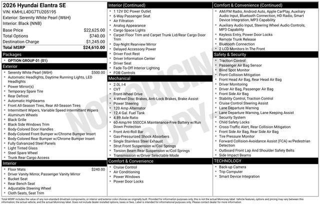 2026 Hyundai ELANTRA SE