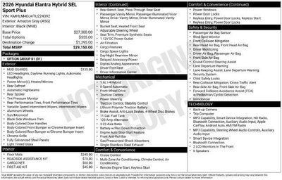 2026 Hyundai ELANTRA HYBRID SEL Sport Plus