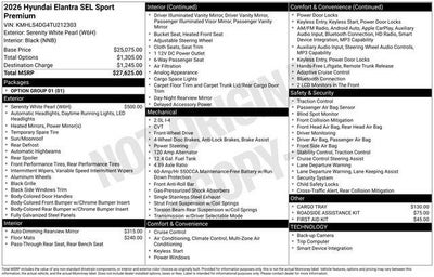 2026 Hyundai ELANTRA SEL Sport Premium