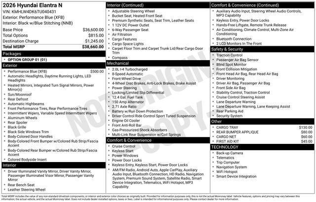 2026 Hyundai ELANTRA N Sedan