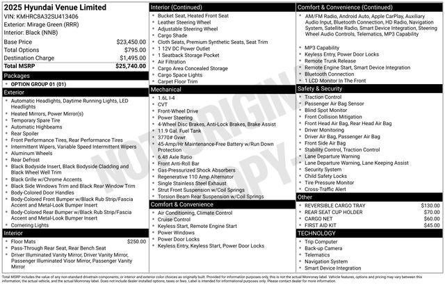 2025 Hyundai VENUE Limited