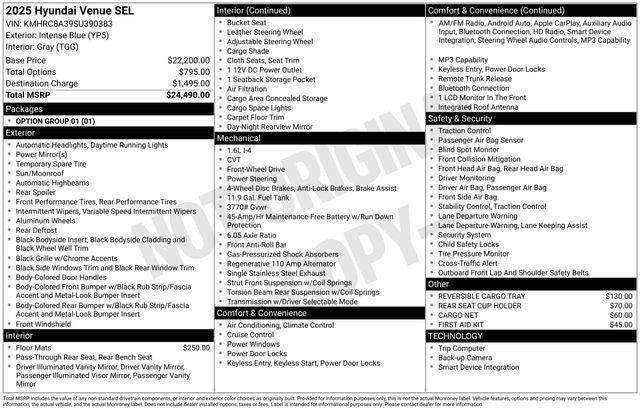 2025 Hyundai VENUE SEL