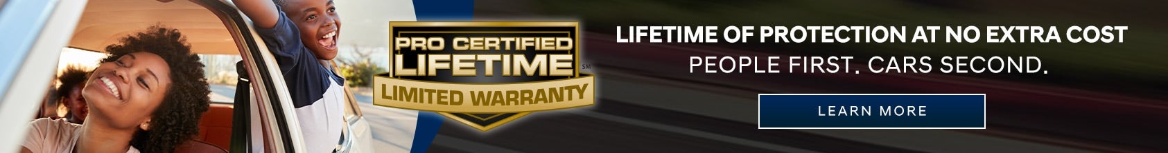 Lifetime protection at no extra cost banner